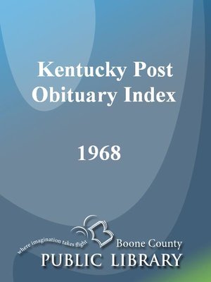 cover image of Kentucky Post Obituary Index, 1968